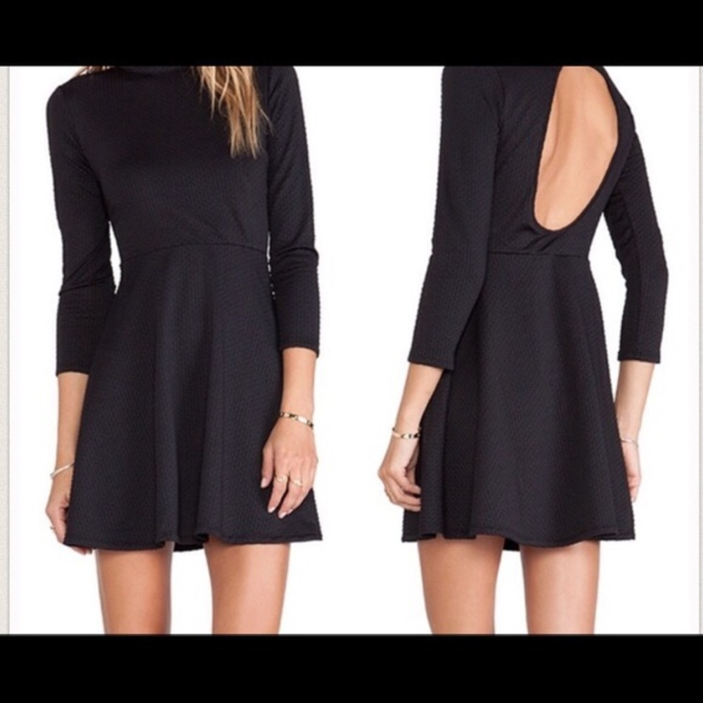 Free People black fit and flare dress